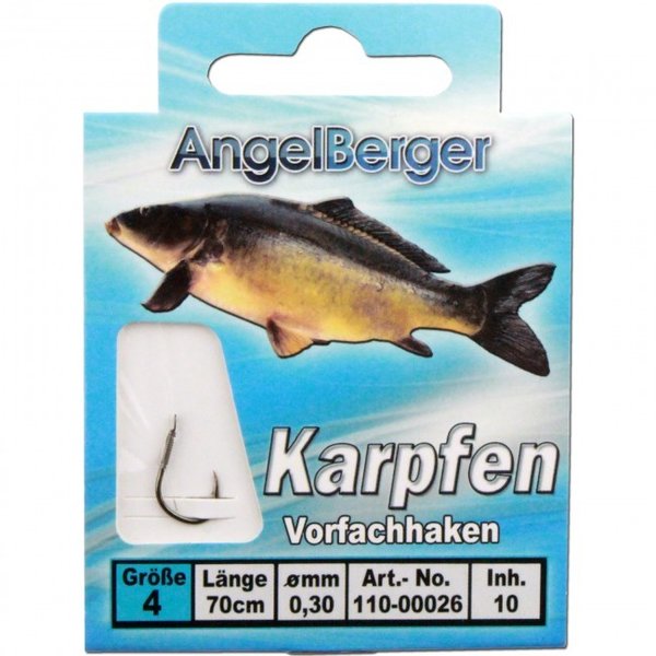 Angel Berger Vorfachhaken Karpfen Angelhaken gebundene Haken Angelhaken Zielfische Göße 4
