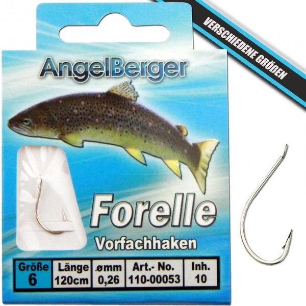 Angel Berger Vorfachhaken Forelle/Sbirolino Angelhaken gebundene Haken Angelhaken Zielfische Gr.6