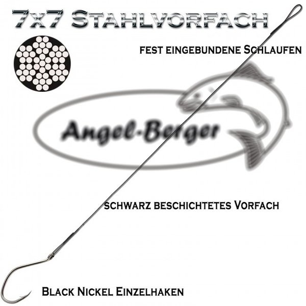 Angel Berger Stahlvorfach mit Einzelhaken Zielfisch Hecht Gr.1/0 12kg 50cm