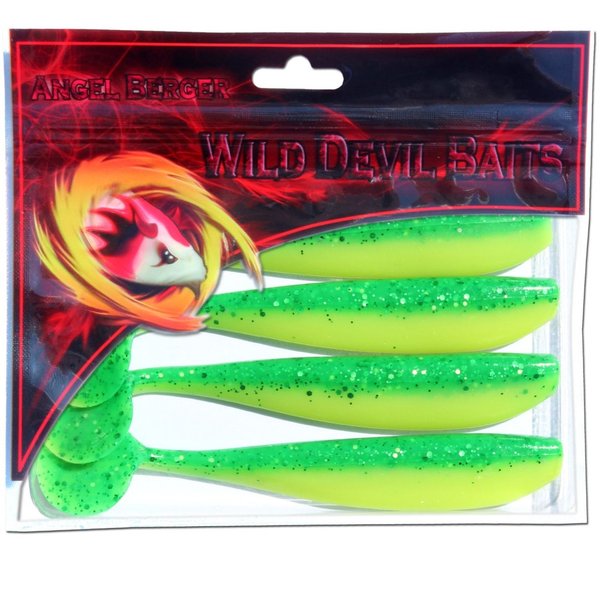 Wild Devil Baits Action Shad Gummifisch Green Flash Powerpack