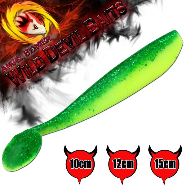 Wild Devil Baits Action Shad Gummifisch Green Flash Powerpack