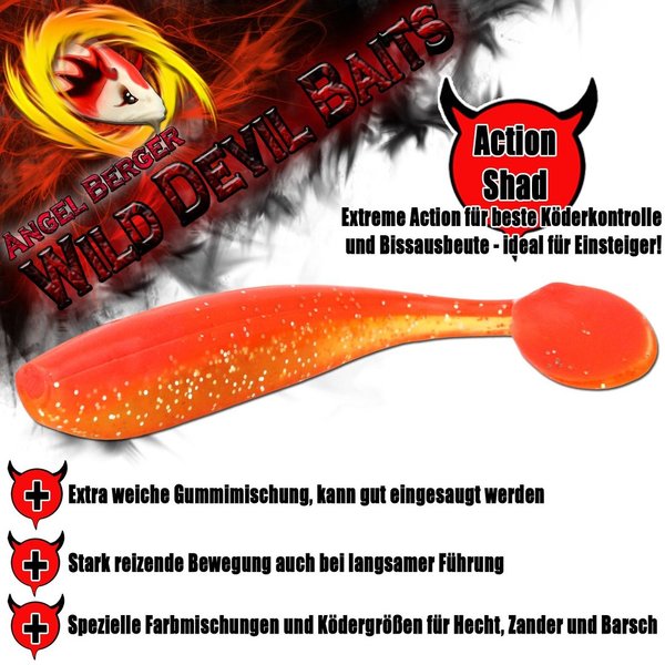 Wild Devil Baits Action Shad Gummifisch Red Devil Powerpack